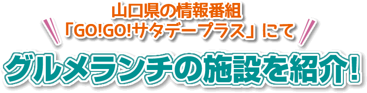 「GO!GO!サタデープラス」にてグルメランチの施設を紹介!