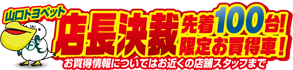 店長決裁先着100台限定