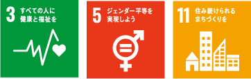 SDGs 3、5、11