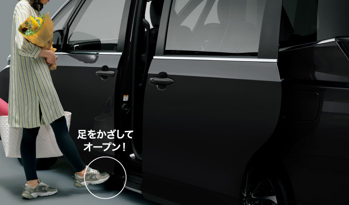 足をかざしてオープン